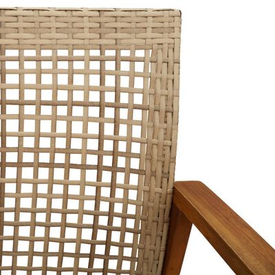 vidaXL Chaises de jardin lot de 2 beige résine tressée bois d’acacia