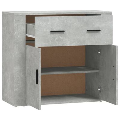 vidaXL Buffet Gris béton 80x33x70 cm Bois d'ingénierie