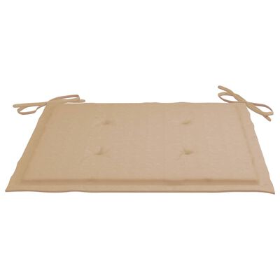 vidaXL Chaises de jardin lot de 2 et coussins beige Bois teck massif