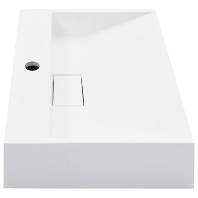 vidaXL Lavabo 50x38x13 cm Fonte minérale/marbre Blanc