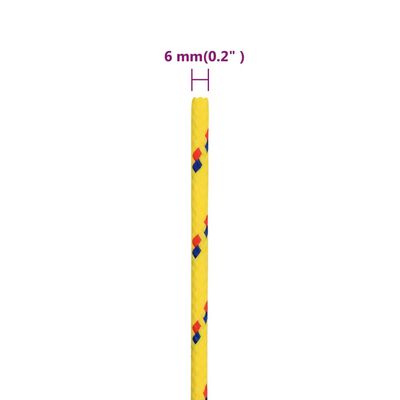 vidaXL Corde de bateau Jaune 6 mm 100 m Polypropylène