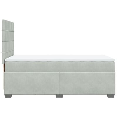 vidaXL Sommier à lattes de lit et matelas Gris clair 90x200 cm Velours