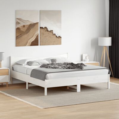 vidaXL Cadre de lit sans matelas blanc 180x200 cm bois massif de pin