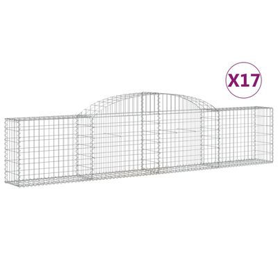 vidaXL Paniers à gabions arqués 17 pcs 300x30x60/80 cm Fer galvanisé