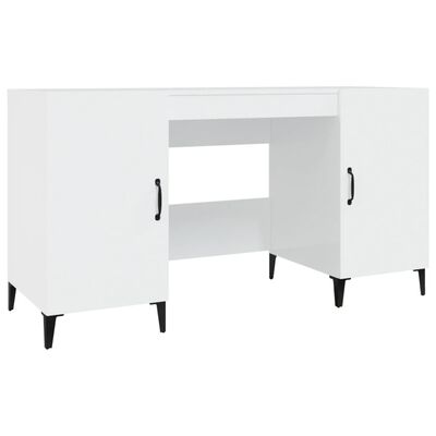 vidaXL Bureau Blanc brillant 140x50x75 cm Bois d'ingénierie