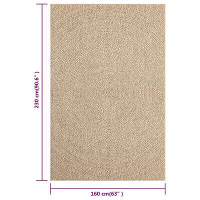 vidaXL Tapis 160x230 cm aspect jute intérieur et extérieur