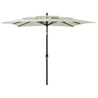 vidaXL Parasol à 3 niveaux avec mât en aluminium Sable 2,5x2,5 m