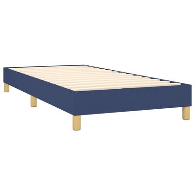 vidaXL Sommier à lattes de lit avec matelas Bleu 100x200 cm Tissu