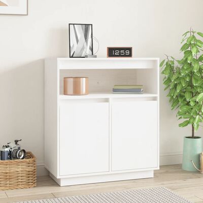 vidaXL Buffet Blanc 70x34x80 cm Bois massif de pin