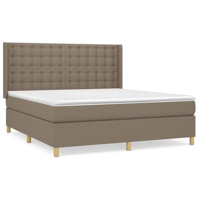 vidaXL Sommier à lattes de lit avec matelas Taupe 180x200 cm Tissu