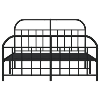 vidaXL Cadre de lit métal sans matelas avec pied de lit noir 160x200cm