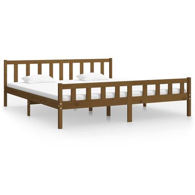 vidaXL Cadre de lit Marron miel Bois massif 200x200 cm