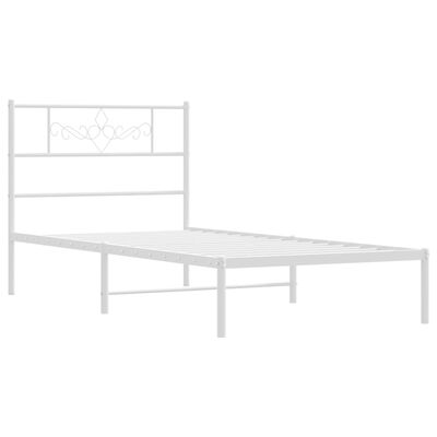 vidaXL Cadre de lit métal sans matelas avec tête de lit blanc 80x200cm