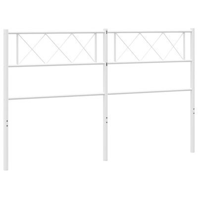 vidaXL Tête de lit métal blanc 150 cm