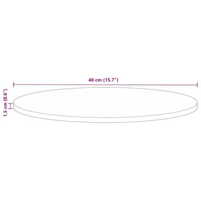 vidaXL Dessus de table Ø 40x1,5 cm rond bois massif de récupération