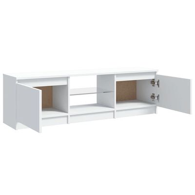 vidaXL Meuble TV avec lumières LED Blanc 120x30x35,5 cm