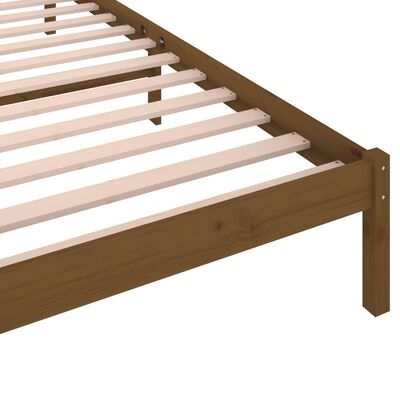 vidaXL Cadre de lit Bois de pin massif 90x200 cm marron miel