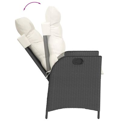 vidaXL Ensemble à manger de jardin coussins 7pcs Noir Résine tressée