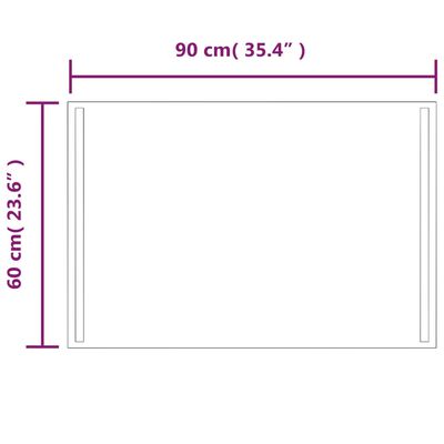 vidaXL Miroir de salle de bain à LED 60x90 cm