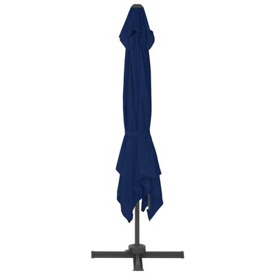 vidaXL Parasol de jardin en porte-à-faux et mât en aluminium bleu azur