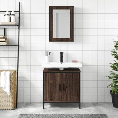 vidaXL Ensemble de meubles de salle de bain 2 pcs Chêne marron