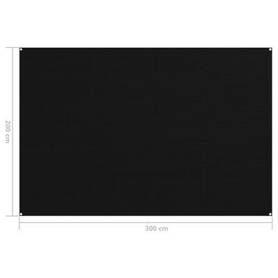 vidaXL Tapis de tente 200x300 cm Noir