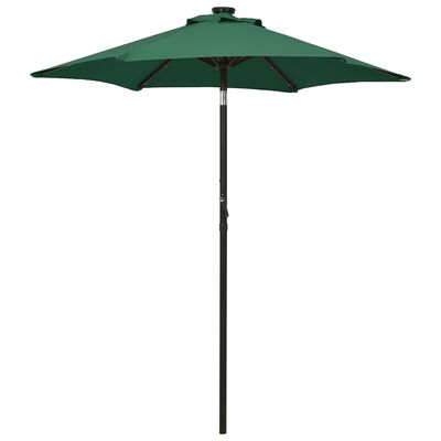 vidaXL Parasol de jardin avec lumières LED vert 200x211 cm aluminium