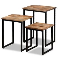 vidaXL Ensemble de table basse gigogne 3 pcs Teck massif récupération