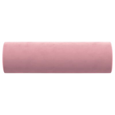 vidaXL Coussins décoratifs lot de 2 Rose Ø15x50 cm Velours