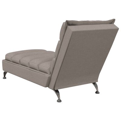 vidaXL Chaise longue avec coussins taupe tissu