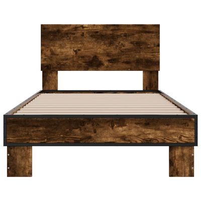 vidaXL Cadre de lit sans matelas chêne fumé 100x200 cm