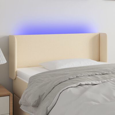 vidaXL Tête de lit à LED Crème 103x16x78/88 cm Tissu