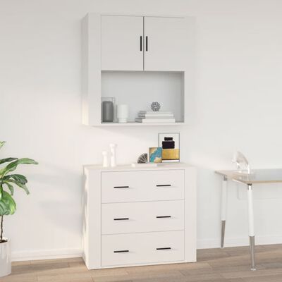 vidaXL Armoire murale Blanc 80x33x80 cm Bois d'ingénierie