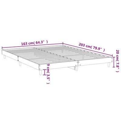 vidaXL Cadre de lit sans matelas sonoma gris 160x200cm bois ingénierie