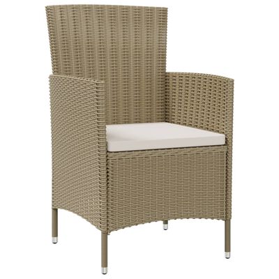 vidaXL Ensemble à dîner de jardin 9 pcs coussins Résine tressée Beige