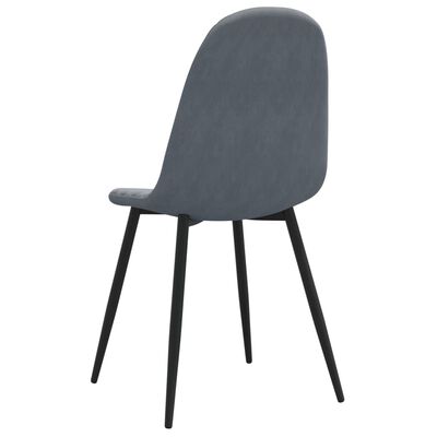 vidaXL Chaises à manger lot de 2 Gris foncé Velours