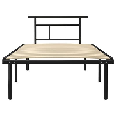 vidaXL Cadre de lit sans matelas noir métal 100x200 cm