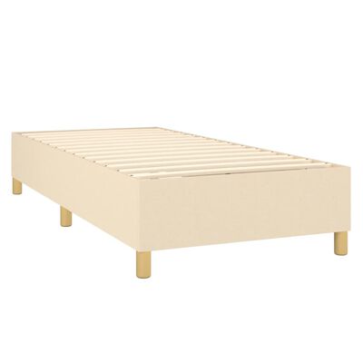 vidaXL Sommier à lattes de lit avec matelas Crème 90x200 cm Tissu