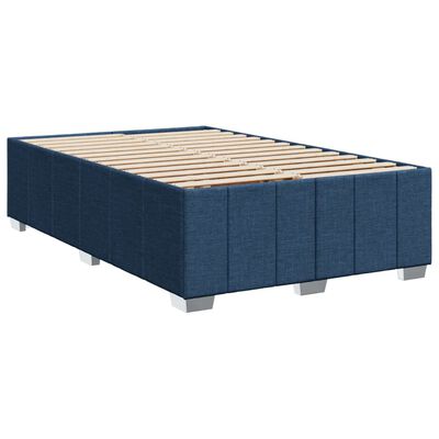 vidaXL Sommier à lattes de lit avec matelas Bleu 120x200 cm Tissu