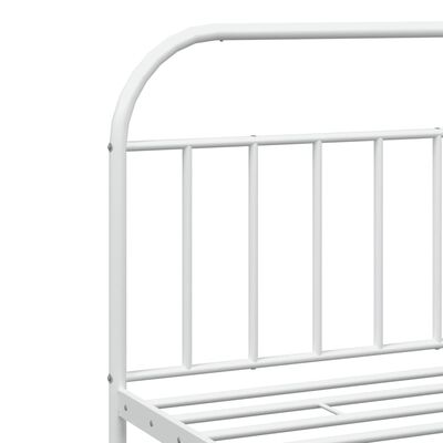 vidaXL Cadre de lit métal sans matelas et pied de lit blanc 200x200 cm