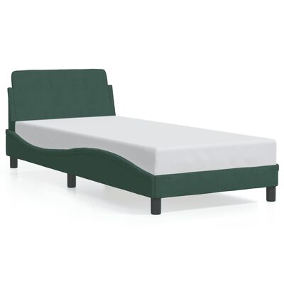 vidaXL Cadre de lit sans matelas vert foncé 90x200 cm velours