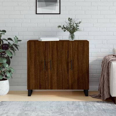 vidaXL Buffet chêne marron 90x34x80 cm bois d'ingénierie