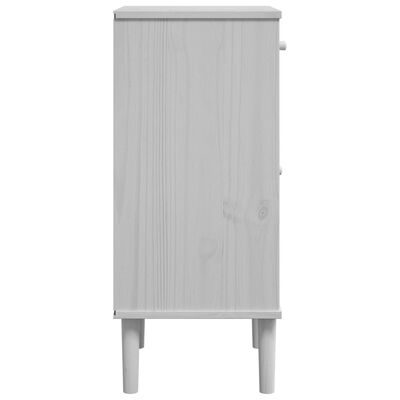 vidaXL Table de chevet SENJA aspect de rotin blanc bois de pin massif