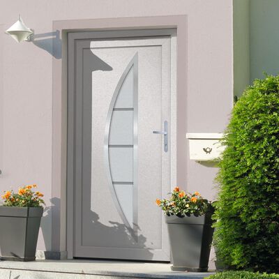 vidaXL Porte d'entrée Blanc 98x208 cm PVC