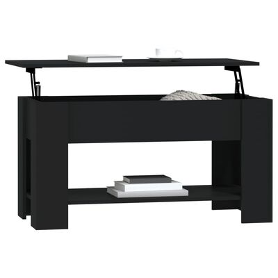 vidaXL Table basse noir 101x49x52 cm bois d'ingénierie