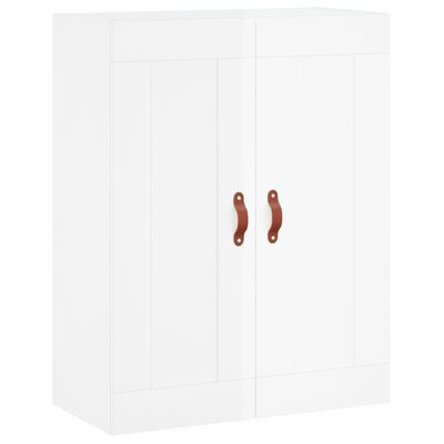 vidaXL Buffet haut Blanc brillant 69,5x34x180 cm Bois d'ingénierie