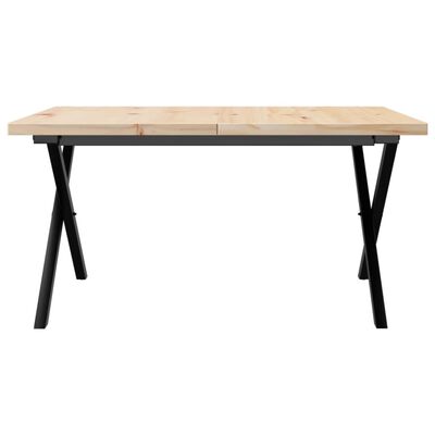 vidaXL Table basse cadre en X 80x80x45,5cm bois de pin massif et fonte