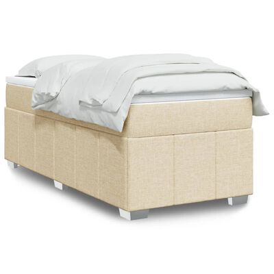 vidaXL Sommier à lattes de lit avec matelas Crème 80x200 cm Tissu