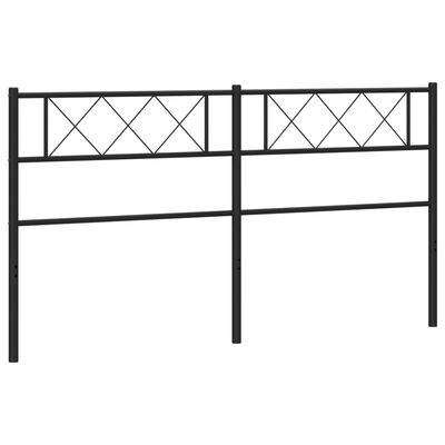 vidaXL Tête de lit métal noir 180 cm