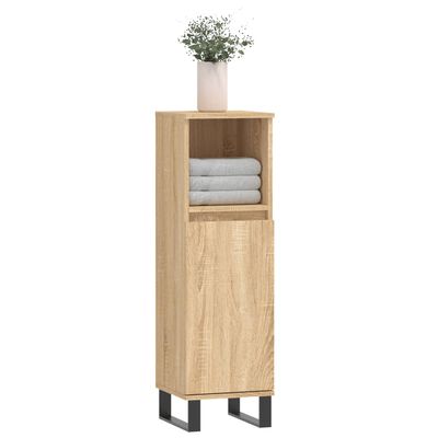 vidaXL Armoire salle de bain chêne sonoma 30x30x100 cm